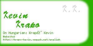 kevin krapo business card